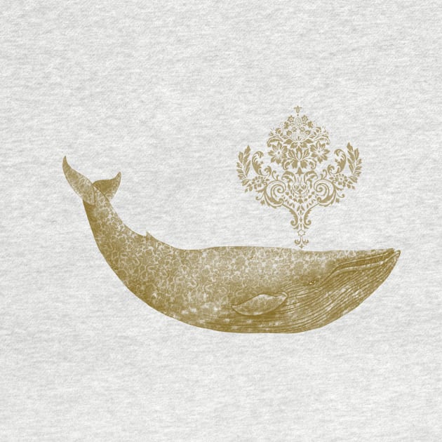 The Damask Whale gold square by Terry Fan